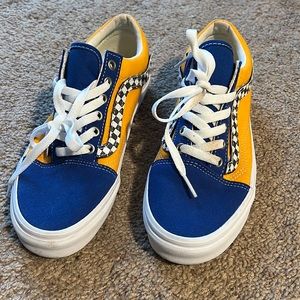 Used blue and yellow Vans.